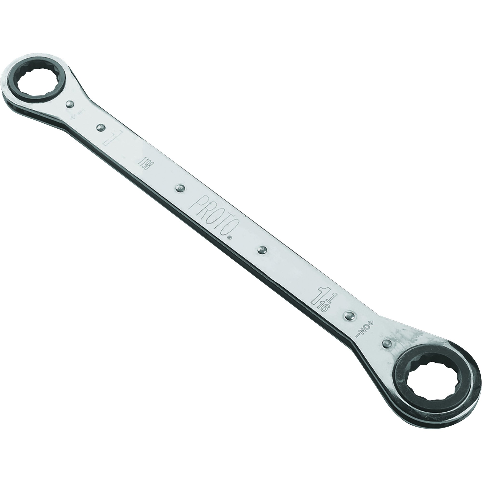 Proto Double Box Reversible Ratcheting Wrench — 13/16in. x 15/16in., 12 Point, Model# J1197-A